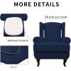 Easy-Going Stretch Wingback Chair Sofa Slipcover 2-Piece Sofa Cover Furniture Protector Couch Soft with Elastic Bottom, Spandex Jacquard Fabric Small Checks, Dark Gray(Navy)