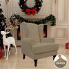 Easy-Going Stretch Wingback Chair Sofa Slipcover 2-Piece Sofa Cover Furniture Protector Couch Soft with Elastic Bottom, Spandex Jacquard Fabric Small Checks, Dark Gray(Tan)