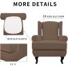 Easy-Going Stretch Wingback Chair Sofa Slipcover 2-Piece Sofa Cover Furniture Protector Couch Soft with Elastic Bottom, Spandex Jacquard Fabric Small Checks, Dark Gray(Brown)
