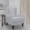 Easy-Going Stretch Wingback Chair Sofa Slipcover 2-Piece Sofa Cover Furniture Protector Couch Soft with Elastic Bottom, Spandex Jacquard Fabric Small Checks, Dark Gray(Silver Gray)