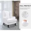 Easy-Going Stretch Wingback Chair Sofa Slipcover 2-Piece Sofa Cover Furniture Protector Couch Soft with Elastic Bottom, Spandex Jacquard Fabric Small Checks, Dark Gray(Snow White)