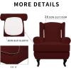 Easy-Going Stretch Wingback Chair Sofa Slipcover 2-Piece Sofa Cover Furniture Protector Couch Soft with Elastic Bottom, Spandex Jacquard Fabric Small Checks, Dark Gray(Wine)