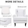Easy-Going Stretch Wingback Chair Sofa Slipcover 2-Piece Sofa Cover Furniture Protector Couch Soft with Elastic Bottom, Spandex Jacquard Fabric Small Checks, Dark Gray(Snow White)