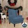 Easy-Going Stretch Wingback Chair Sofa Slipcover 2-Piece Sofa Cover Furniture Protector Couch Soft with Elastic Bottom, Spandex Jacquard Fabric Small Checks, Dark Gray(Bluestone)