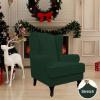 Easy-Going Stretch Wingback Chair Sofa Slipcover 2-Piece Sofa Cover Furniture Protector Couch Soft with Elastic Bottom, Spandex Jacquard Fabric Small Checks, Dark Gray(Dark Green)