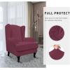Easy-Going Stretch Wingback Chair Sofa Slipcover 2-Piece Sofa Cover Furniture Protector Couch Soft with Elastic Bottom, Spandex Jacquard Fabric Small Checks, Dark Gray(Ash Rose)