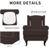 Easy-Going Stretch Wingback Chair Sofa Slipcover 2-Piece Sofa Cover Furniture Protector Couch Soft with Elastic Bottom, Spandex Jacquard Fabric Small Checks, Dark Gray(Chocolate)
