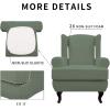 Easy-Going Stretch Wingback Chair Sofa Slipcover 2-Piece Sofa Cover Furniture Protector Couch Soft with Elastic Bottom, Spandex Jacquard Fabric Small Checks, Dark Gray(Greyish Green)