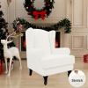 Easy-Going Stretch Wingback Chair Sofa Slipcover 2-Piece Sofa Cover Furniture Protector Couch Soft with Elastic Bottom, Spandex Jacquard Fabric Small Checks, Dark Gray(Cream)