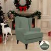 Easy-Going Stretch Wingback Chair Sofa Slipcover 2-Piece Sofa Cover Furniture Protector Couch Soft with Elastic Bottom, Spandex Jacquard Fabric Small Checks, Dark Gray(Greyish Green)