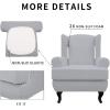 Easy-Going Stretch Wingback Chair Sofa Slipcover 2-Piece Sofa Cover Furniture Protector Couch Soft with Elastic Bottom, Spandex Jacquard Fabric Small Checks, Dark Gray(Silver Gray)