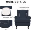 Easy-Going Stretch Wingback Chair Sofa Slipcover 2-Piece Sofa Cover Furniture Protector Couch Soft with Elastic Bottom, Spandex Jacquard Fabric Small Checks, Dark Gray(Dark Blue)