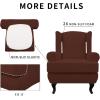 Easy-Going Stretch Wingback Chair Sofa Slipcover 2-Piece Sofa Cover Furniture Protector Couch Soft with Elastic Bottom, Spandex Jacquard Fabric Small Checks, Dark Gray(Coffee)