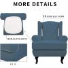 Easy-Going Stretch Wingback Chair Sofa Slipcover 2-Piece Sofa Cover Furniture Protector Couch Soft with Elastic Bottom, Spandex Jacquard Fabric Small Checks, Dark Gray(Bluestone)