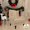 Easy-Going Stretch Wingback Chair Sofa Slipcover 2-Piece Sofa Cover Furniture Protector Couch Soft with Elastic Bottom, Spandex Jacquard Fabric Small Checks, Dark Gray(Sand)