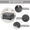 Easy-Going Velvet Stretch Ottoman Cover Rectangle Folding Storage Slipcovers Footstool Protect Footrest Covers with Elastic Bottom Grey Ottoman L