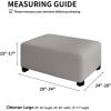 Easy-Going Velvet Stretch Ottoman Cover Rectangle Folding Storage Slipcovers Footstool Protect Footrest Covers with Elastic Bottom Grey Ottoman L