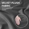 Easy-Going Velvet Stretch Ottoman Cover Rectangle Folding Storage Slipcovers Footstool Protect Footrest Covers with Elastic Bottom Grey Ottoman L