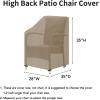 Easy-Going Waterproof Patio Chair Cover UV Resistant Outdoor Chair Cover Weatherproof Lawn Patio Furniture Cover with Tape Sealed Seam (2 Pack-33.5Wx31.5Dx36H inch, Black)(Camel)