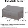 Easy-Going Waterproof Patio Sofa Cover UV Resistant 3 Seater Outdoor Sofa Cover Weatherproof Lawn Patio Furniture Cover with Tape Sealed Seam (79Wx37Dx35H inch, Black)(Grey)
