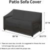 Easy-Going Waterproof Patio Sofa Cover UV Resistant 3 Seater Outdoor Sofa Cover Weatherproof Lawn Patio Furniture Cover with Tape Sealed Seam (79Wx37Dx35H inch, Black)(Black)