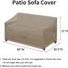 Easy-Going Waterproof Patio Sofa Cover UV Resistant 3 Seater Outdoor Sofa Cover Weatherproof Lawn Patio Furniture Cover with Tape Sealed Seam (79Wx37Dx35H inch, Black)(Camel)