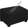 Easy-Going 100% Dual Waterproof Stretch Ottoman Cover Rectangle Folding Storage Stool Furniture Protector Soft Slipcover for Living Room with Elastic Bottom (Large, Dark Gray)(Black)