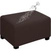 Easy-Going 100% Dual Waterproof Stretch Ottoman Cover Rectangle Folding Storage Stool Furniture Protector Soft Slipcover for Living Room with Elastic Bottom (Large, Dark Gray)(Chocolate)