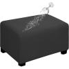 Easy-Going 100% Dual Waterproof Stretch Ottoman Cover Rectangle Folding Storage Stool Furniture Protector Soft Slipcover for Living Room with Elastic Bottom (Large, Dark Gray)(Dark Gray)