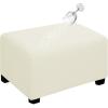 Easy-Going 100% Dual Waterproof Stretch Ottoman Cover Rectangle Folding Storage Stool Furniture Protector Soft Slipcover for Living Room with Elastic Bottom (Large, Dark Gray)(Ivory)