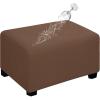 Easy-Going 100% Dual Waterproof Stretch Ottoman Cover Rectangle Folding Storage Stool Furniture Protector Soft Slipcover for Living Room with Elastic Bottom (Large, Dark Gray)(Brown)