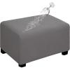 Easy-Going 100% Dual Waterproof Stretch Ottoman Cover Rectangle Folding Storage Stool Furniture Protector Soft Slipcover for Living Room with Elastic Bottom (Large, Dark Gray)(Light Gray)