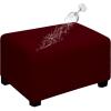 Easy-Going 100% Dual Waterproof Stretch Ottoman Cover Rectangle Folding Storage Stool Furniture Protector Soft Slipcover for Living Room with Elastic Bottom (Large, Dark Gray)(Wine)