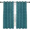Easy-Going 3D Jacquard 100% Blackout Curtain, Elegant Texture Light Blocking Window Curtain for Living Room, Luxurious Noise Reducing Thick Curtain, 2 Panels, 52×63 in, Peacock Blue(Peacock Blue)