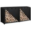 Easy-Going 4 Feet Outdoor Log Rack Cover Waterproof Weatherproof Firewood Cover with Openable Front Flap, (Cover Only, Rack Not Included)(Black)