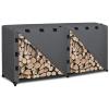Easy-Going 4 Feet Outdoor Log Rack Cover Waterproof Weatherproof Firewood Cover with Openable Front Flap, (Cover Only, Rack Not Included)(Dark Gray)