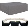 Easy-Going 600D Heavy Duty Round Patio Furniture Set Cover, Waterproof Outdoor Table and Chair Set Cover, (62″DIAx 28″H, Black)(Grey)
