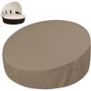 Easy-Going Heavy Duty 600D Outdoor Daybed Cover 75 Inch UV Resistant Patio Round Sofa Cover Waterproof Outdoor Canopy Daybed Sofa Cover with Air Vent 75″ Dia x 35″/18″ H, Black(Camel)