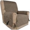 Easy-Going Micro Suede Sofa Slipcover Recliner Cover Couch Cover with Three Pockets Quilted Pets Covers Plastic Drop Printing Pets,Kids,Children,Dog,Cat (Recliner,Camel)