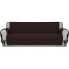 Easy-Going Micro Suede Sofa Slipcover Sofa Cover Couch Cover with Three Pockets Quilted Pets Covers Plastic Drop Printing Pets,Kids,Children,Dog,Cat (Sofa,Coffee)