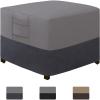 Easy-Going Outdoor Ottoman Cover, Heavy Duty Waterproof Patio Furniture Cover with Padded Handles (1 Pack-25″x25″x17″, Gray/Dark Gray)(Gray/Dark Gray)
