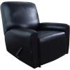 Easy-Going PU Leather Recliner slipcovers, Waterproof Stretch Sofa Covers, 4 Pieces Stretch Furniture Protector, Anti-Slip Elastic Strap Shield Pets Kids Children Cats Dogs (Recliner, Black)(Black)