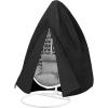 Easy-Going Patio Hanging Egg Chair Cover, UV Resistant Waterproof Outdoor Single Seat Swing Chair Cover with Zipper, Camel(Black)