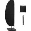Easy-Going Patio Umbrella Cover Outdoor Offset Umbrella Cover Waterproof Cantilever Parasol Cover for 7.5ft to 11.5ft Banana Frame Umbrella, Black(Offset 7.5′-11.5’/Black)