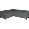 Easy-Going Patio V-Shaped Sectional Sofa Cover, Waterproof Outdoor Sectional Cover,Heavy Duty Garden Furniture Cover with Air Vent 89″ L (on Each Side) x 33.5″ D x 31″ H, Black(Dark Gray)