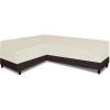 Easy-Going Patio V-Shaped Sectional Sofa Cover, Waterproof Outdoor Sectional Cover,Heavy Duty Garden Furniture Cover with Air Vent 89″ L (on Each Side) x 33.5″ D x 31″ H, Black(Beige/Dark Brown)