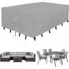 Easy-Going Rectangle Patio Furniture Cover Waterproof Outdoor Dining Table and Chair Cover Anti-UV Outside Sectional Sofa Set Covers (110″L x 84″W x 28″H, Black)(Grey)