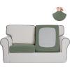 Easy-Going Stretch 4 Pieces Couch Cushion Covers for Sectional Sofa Left/Right L Shape Chaise Lounge Sofa Seat slipcover Anti-Slip Sofa Cover Soft (3 Seater + 1 Chaise, Dark Gray)(Greyish Green)