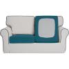 Easy-Going Stretch 4 Pieces Couch Cushion Covers for Sectional Sofa Left/Right L Shape Chaise Lounge Sofa Seat slipcover Anti-Slip Sofa Cover Soft (3 Seater + 1 Chaise, Dark Gray)(Peacock Blue)