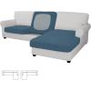 Easy-Going Stretch 4 Pieces Couch Cushion Covers for Sectional Sofa Left/Right L Shape Chaise Lounge Sofa Seat slipcover Anti-Slip Sofa Cover Soft (3 Seater + 1 Chaise, Dark Gray)(Bluestone)